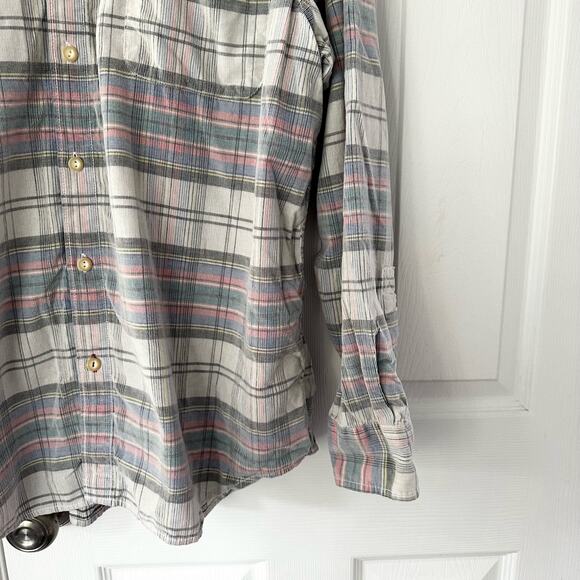 Tommy Bahama Men Becket Bay Blue Grey Continental Plaid Cord Button Up Shirt XL - Picture 14 of 16